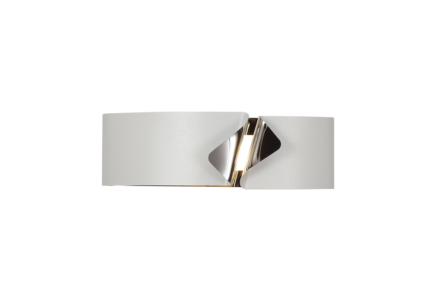 Elcho Wall Lamp, 1 x 10W LED, 3000K, 700lm, Sand White and Polished Chrome, 3yrs Warranty