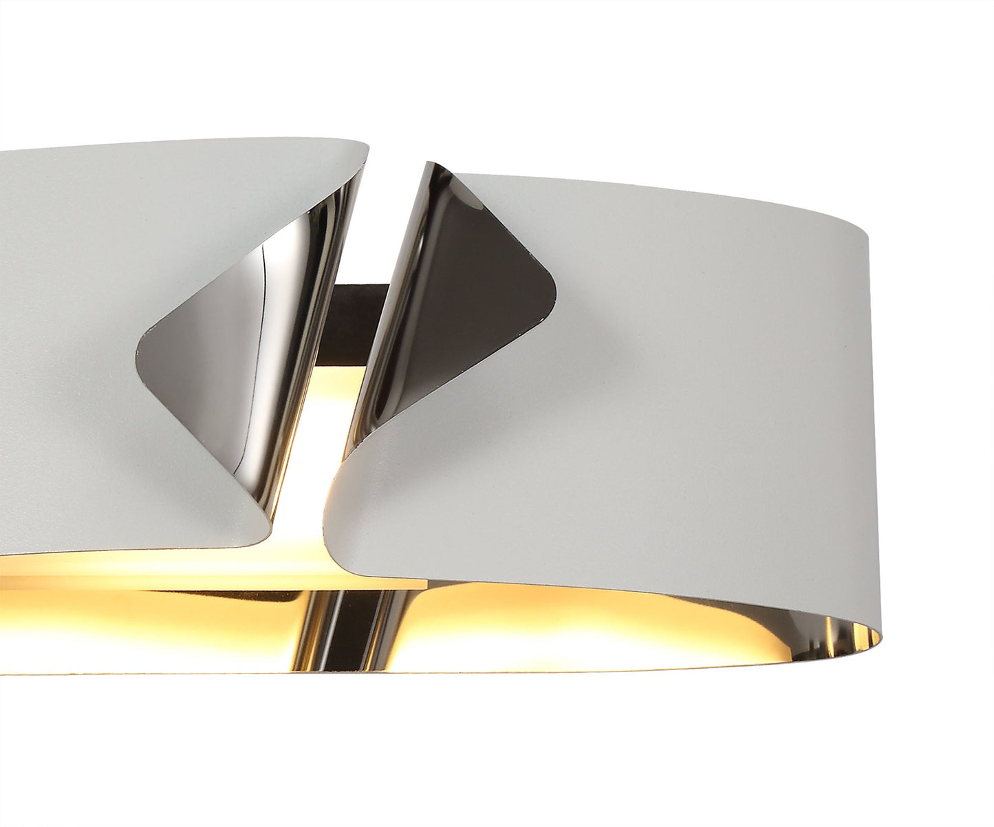 Elcho Wall Lamp, 1 x 10W LED, 3000K, 700lm, Sand White and Polished Chrome, 3yrs Warranty