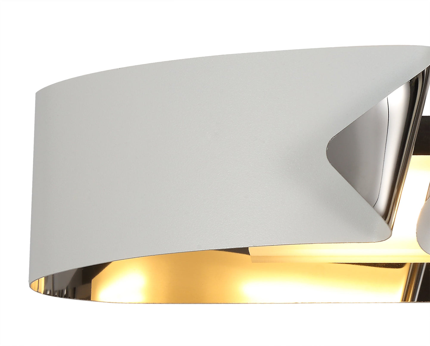 Elcho Wall Lamp, 1 x 10W LED, 3000K, 700lm, Sand White and Polished Chrome, 3yrs Warranty