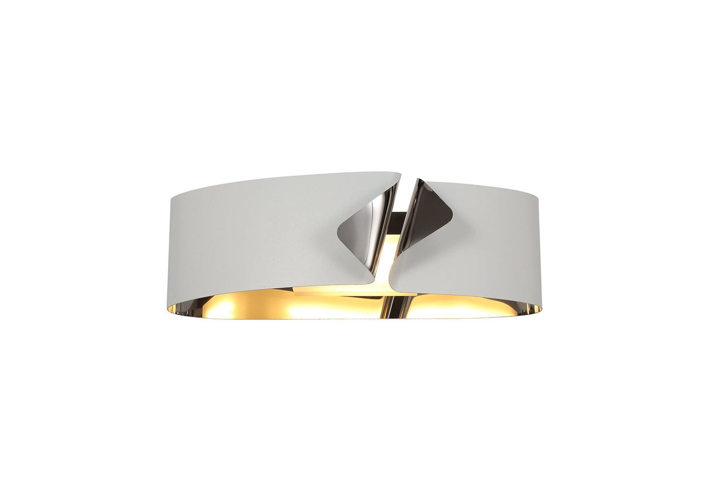 Elcho Wall Lamp, 1 x 10W LED, 3000K, 700lm, Sand White and Polished Chrome, 3yrs Warranty