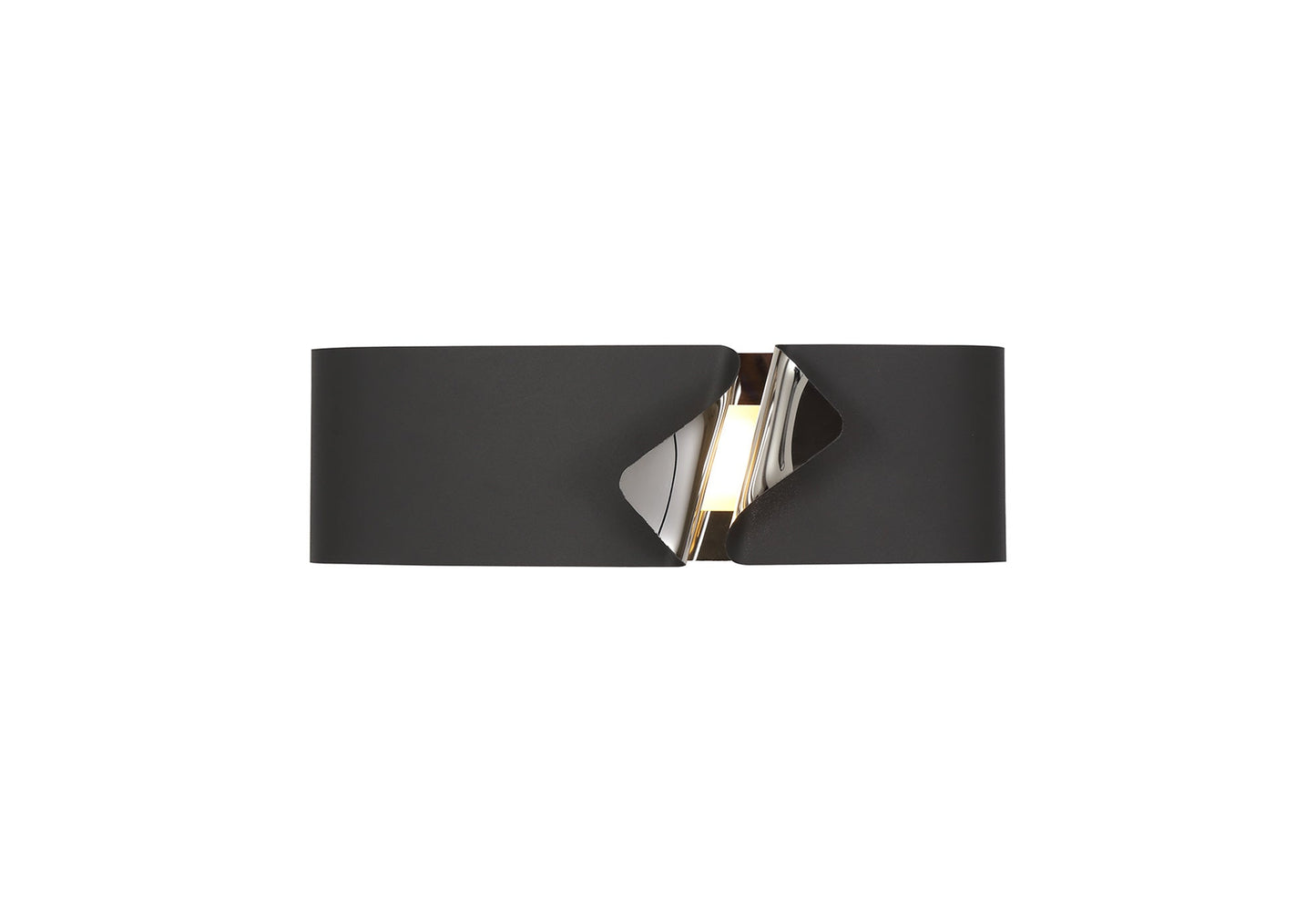 Elcho Wall Lamp, 1 x 10W LED, 3000K, 700lm, Sand Anthracite and Polished Chrome, 3yrs Warranty