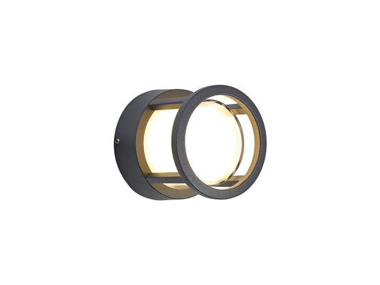Elm Round Downlight, 1 x 6W LED, 3000K, 360lm, IP54, Anthracite, 3yrs Warranty