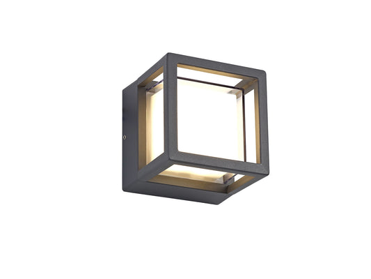 Elm Square Downlight, 1 x 6W LED, 3000K, 360lm, IP54, Anthracite, 3yrs Warranty