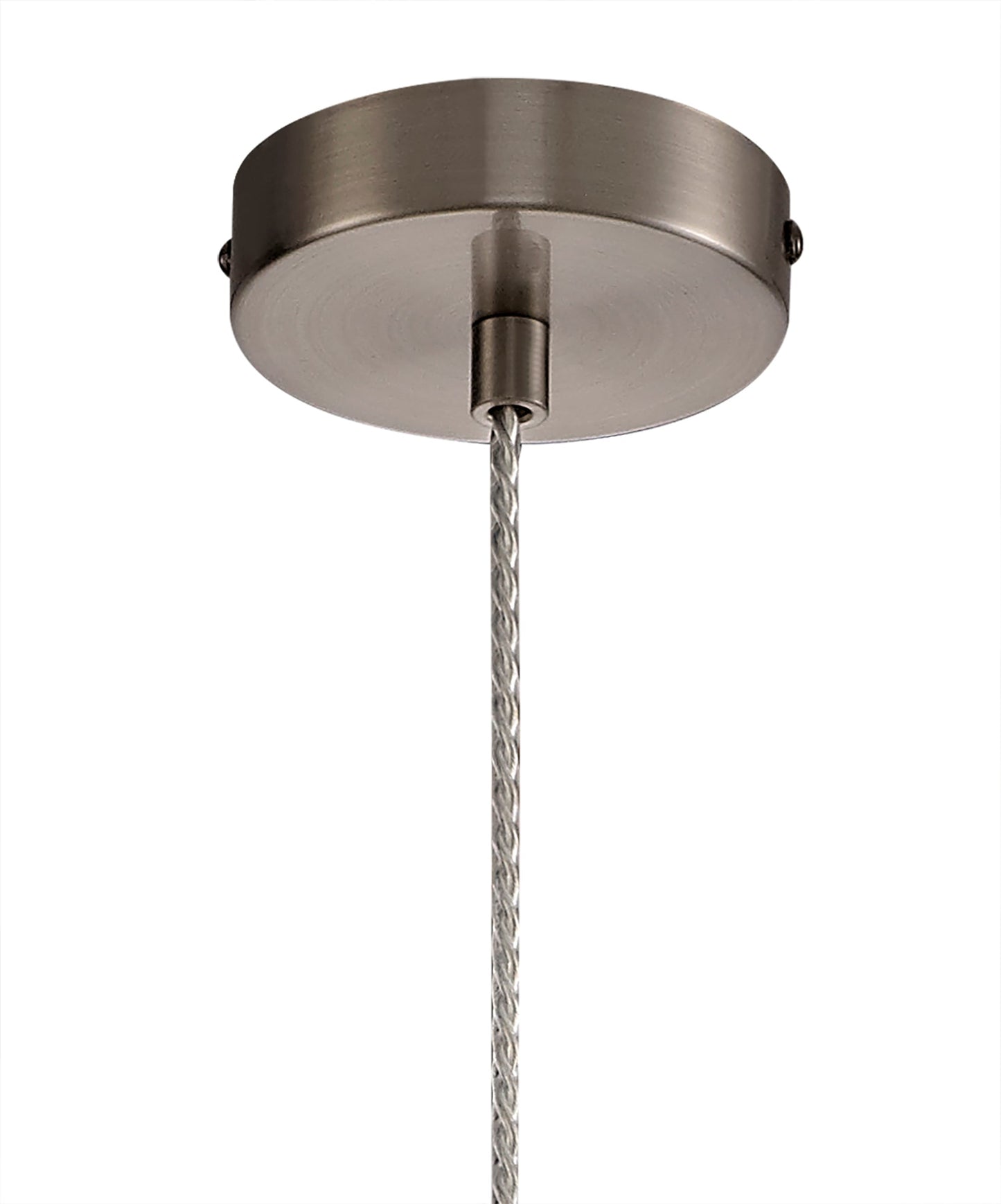 Gatley Pendant, 1 x E27, Satin Nickel and Clear Glass