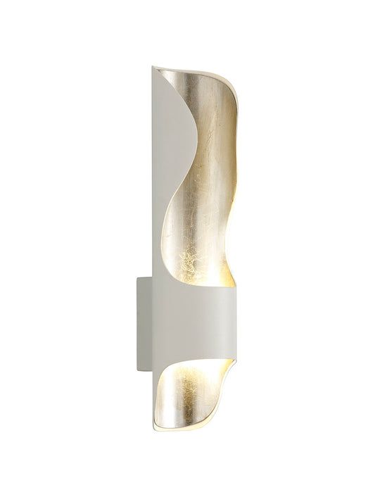 Haddon Wall Lamp, 1 x 8W LED, 3000K, 640lm, White and Silver Leaf, 3yrs Warranty 2