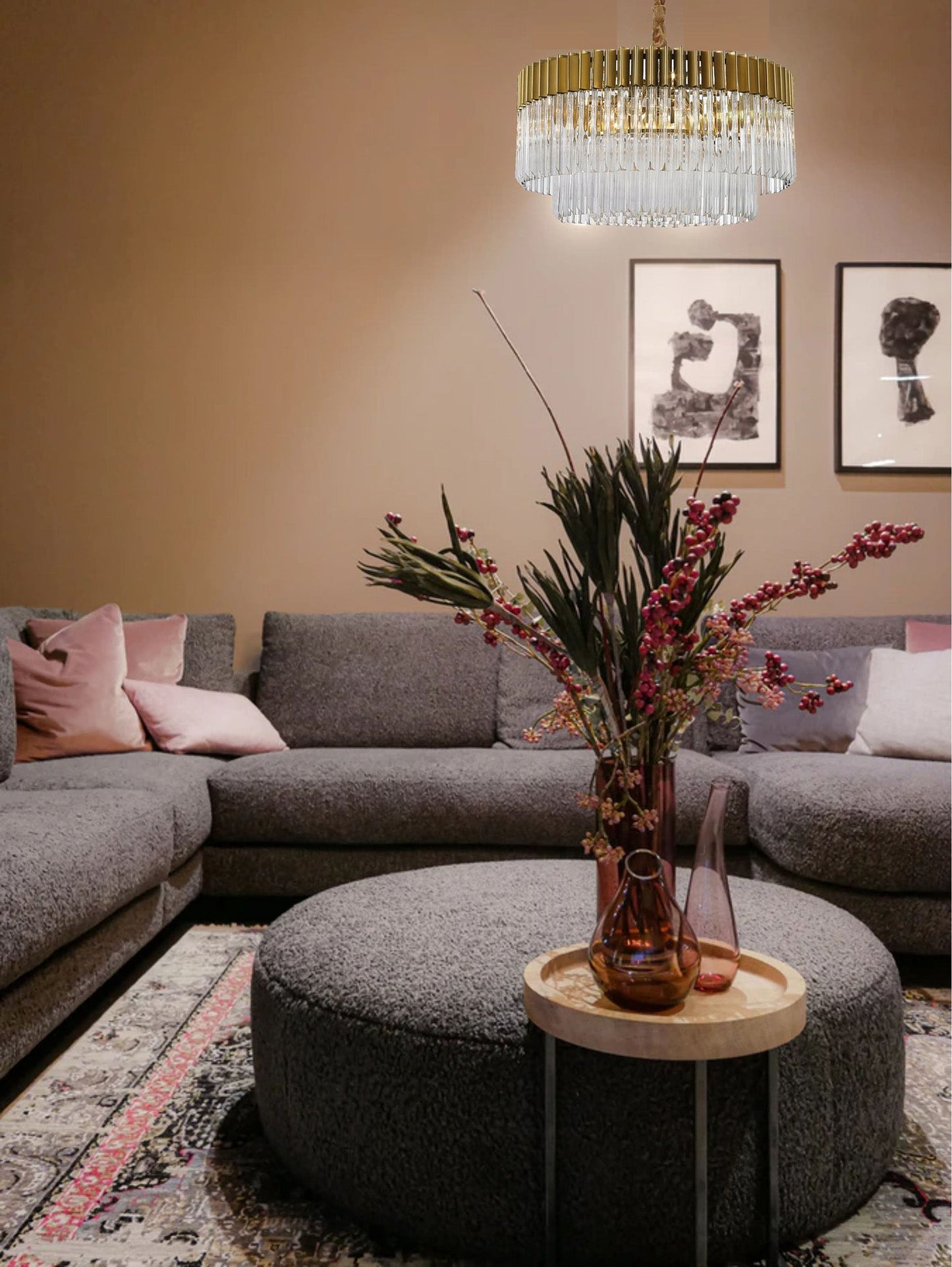 Hale Wall 3 Light E14, Brass and Clear Glass