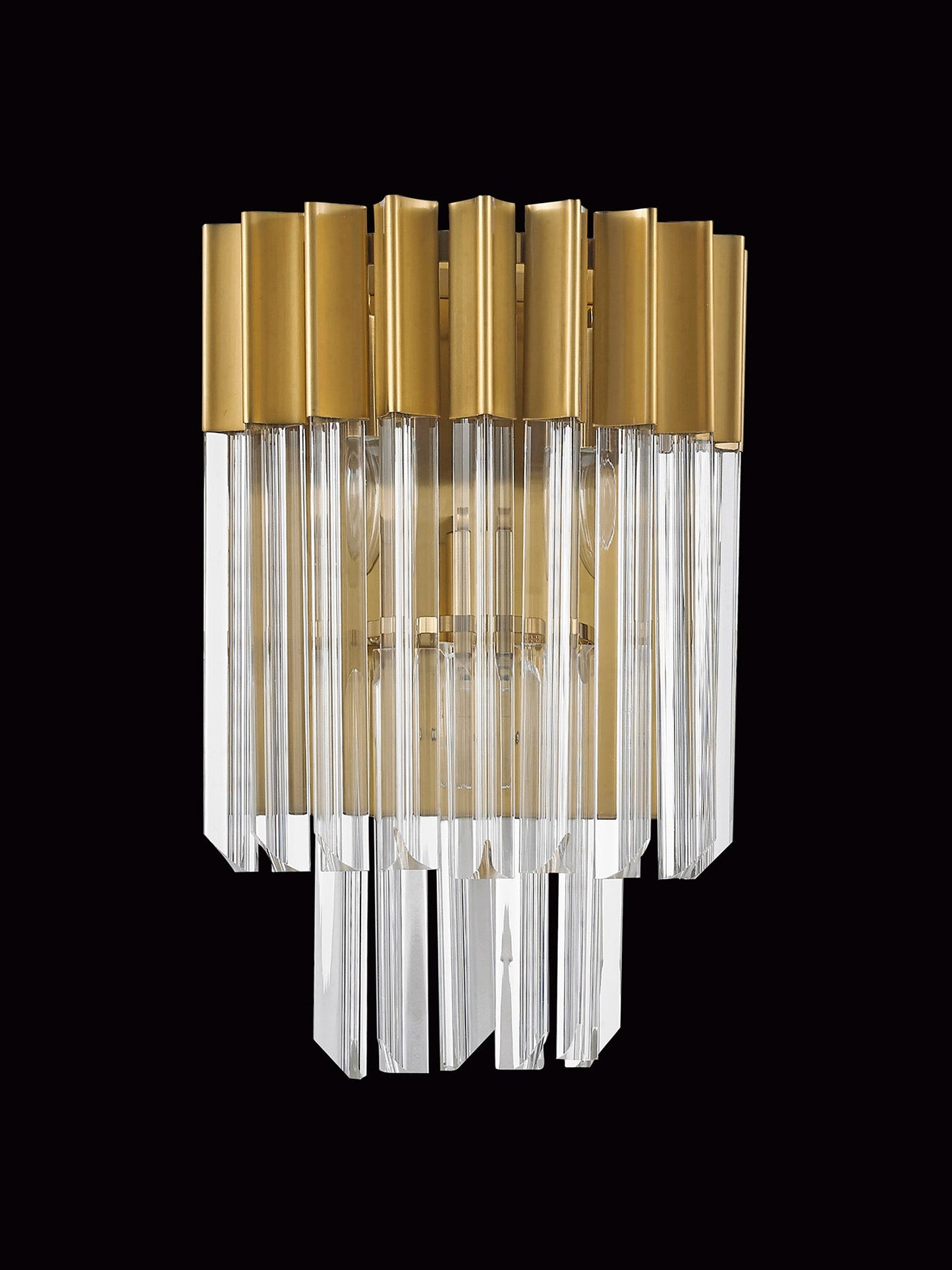Hale Wall 3 Light E14, Brass and Clear Glass