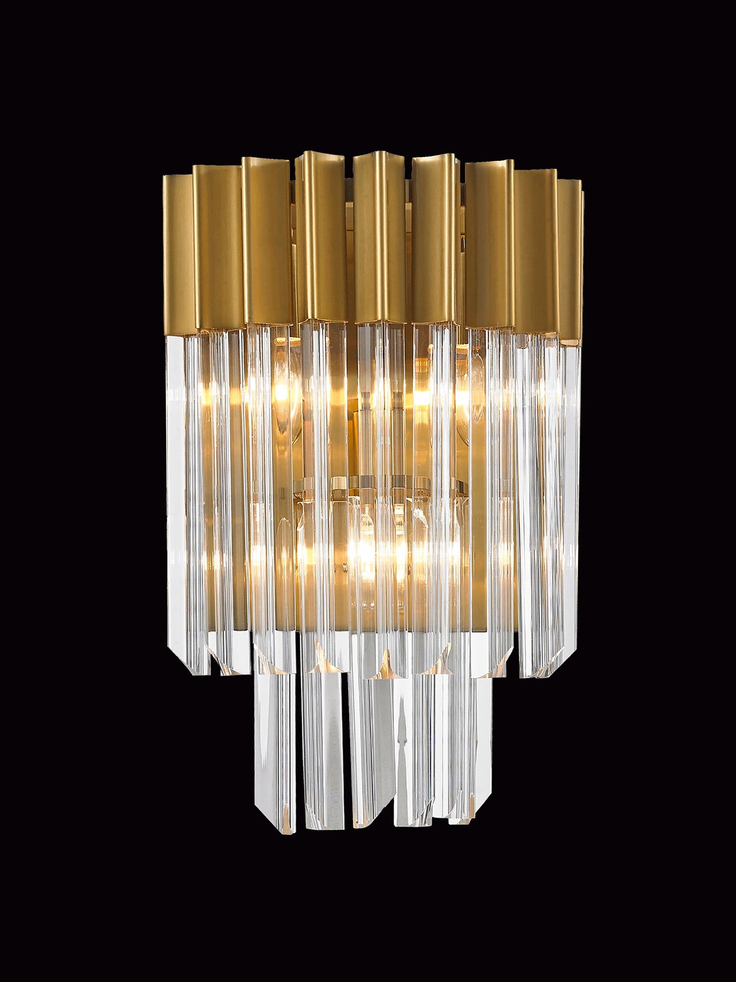 Hale Wall 3 Light E14, Brass and Clear Glass