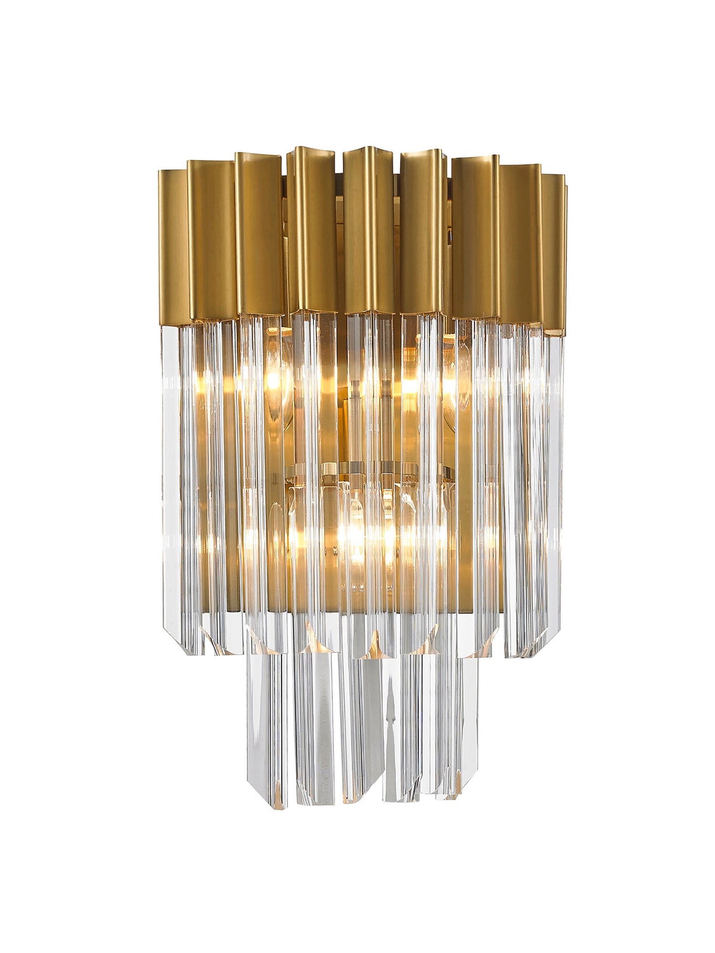 Hale Wall 3 Light E14, Brass and Clear Glass