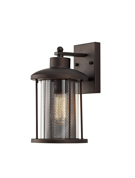 Harrop Large Wall Lamp, 1 x E27, Antique Bronze and Clear Glass, IP54, 2yrs Warranty