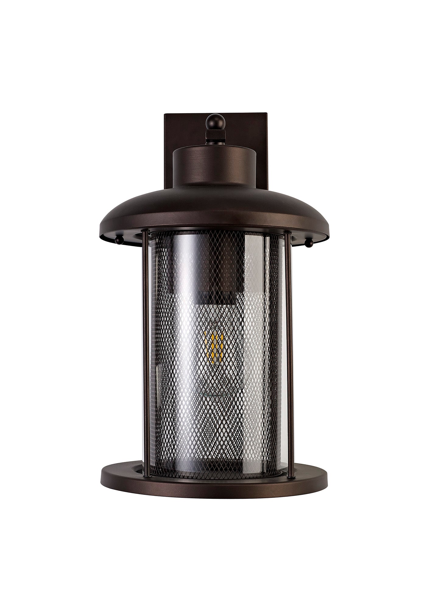 Harrop Extra Large Wall Lamp, 1 x E27, Antique Bronze and Clear Glass, IP54, 2yrs Warranty