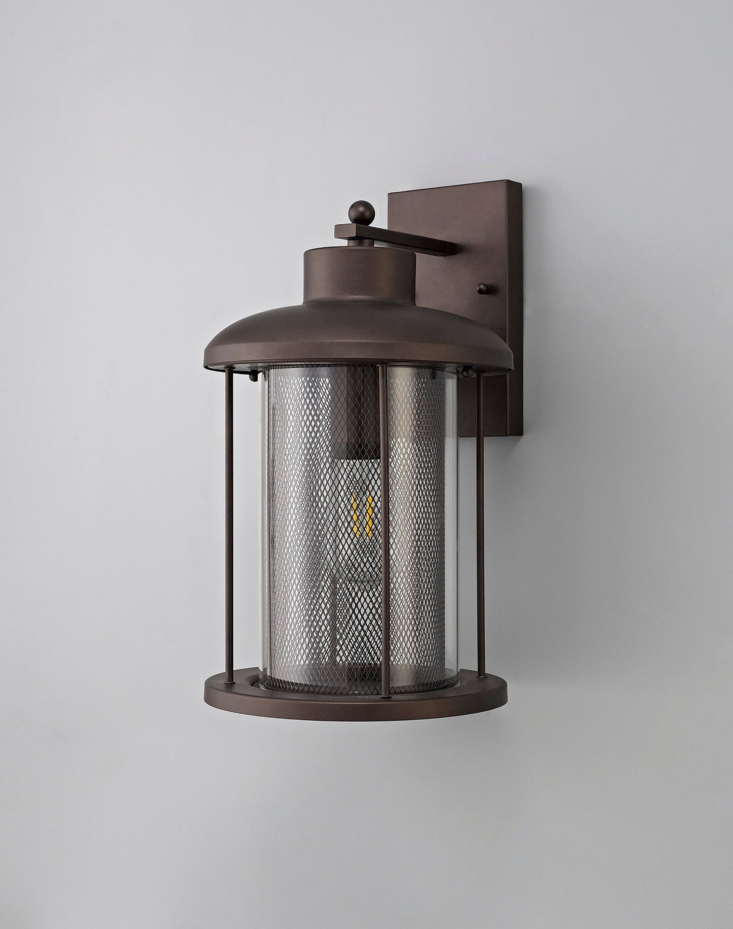 Harrop Extra Large Wall Lamp, 1 x E27, Antique Bronze and Clear Glass, IP54, 2yrs Warranty