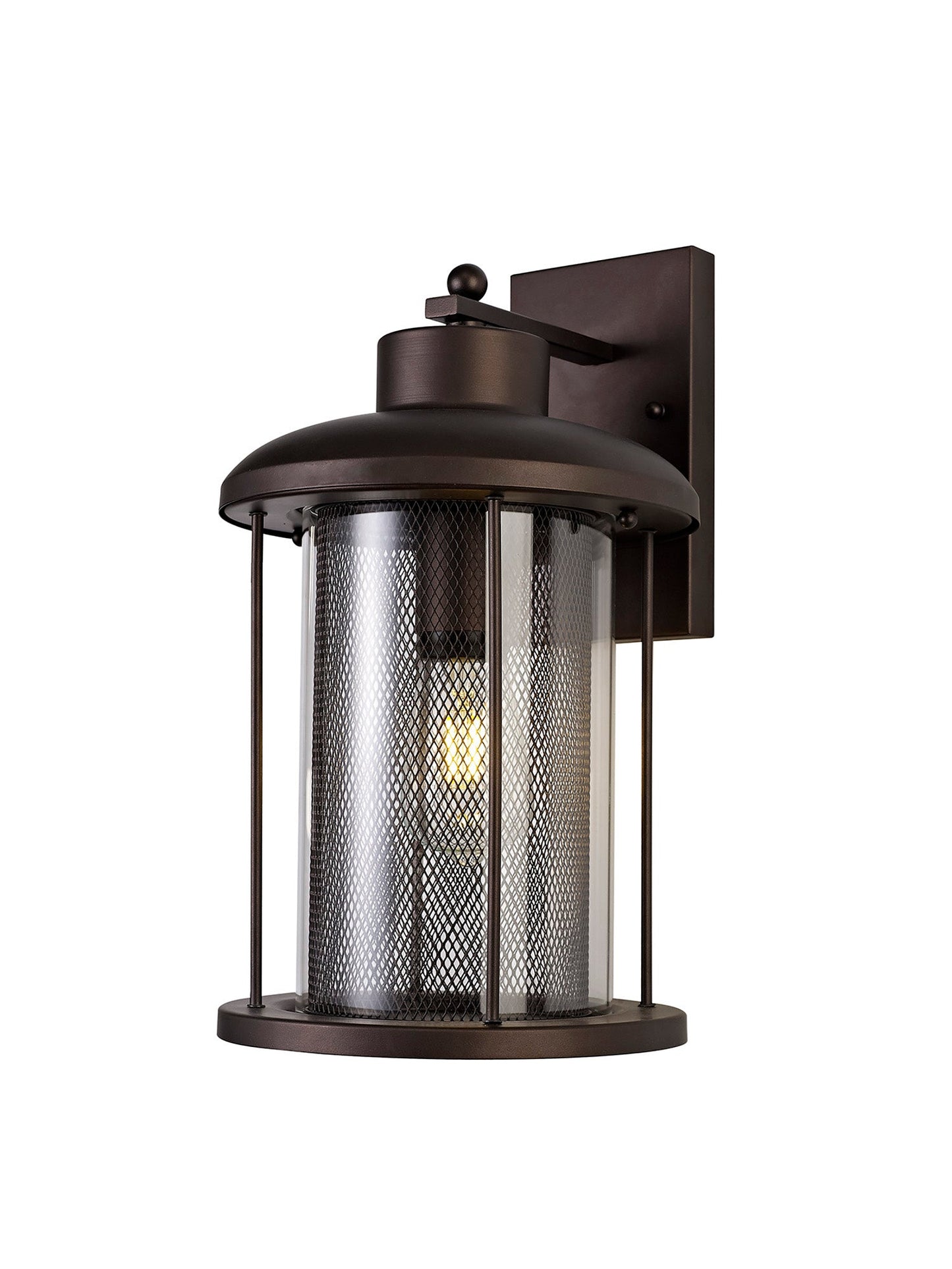 Harrop Extra Large Wall Lamp, 1 x E27, Antique Bronze and Clear Glass, IP54, 2yrs Warranty