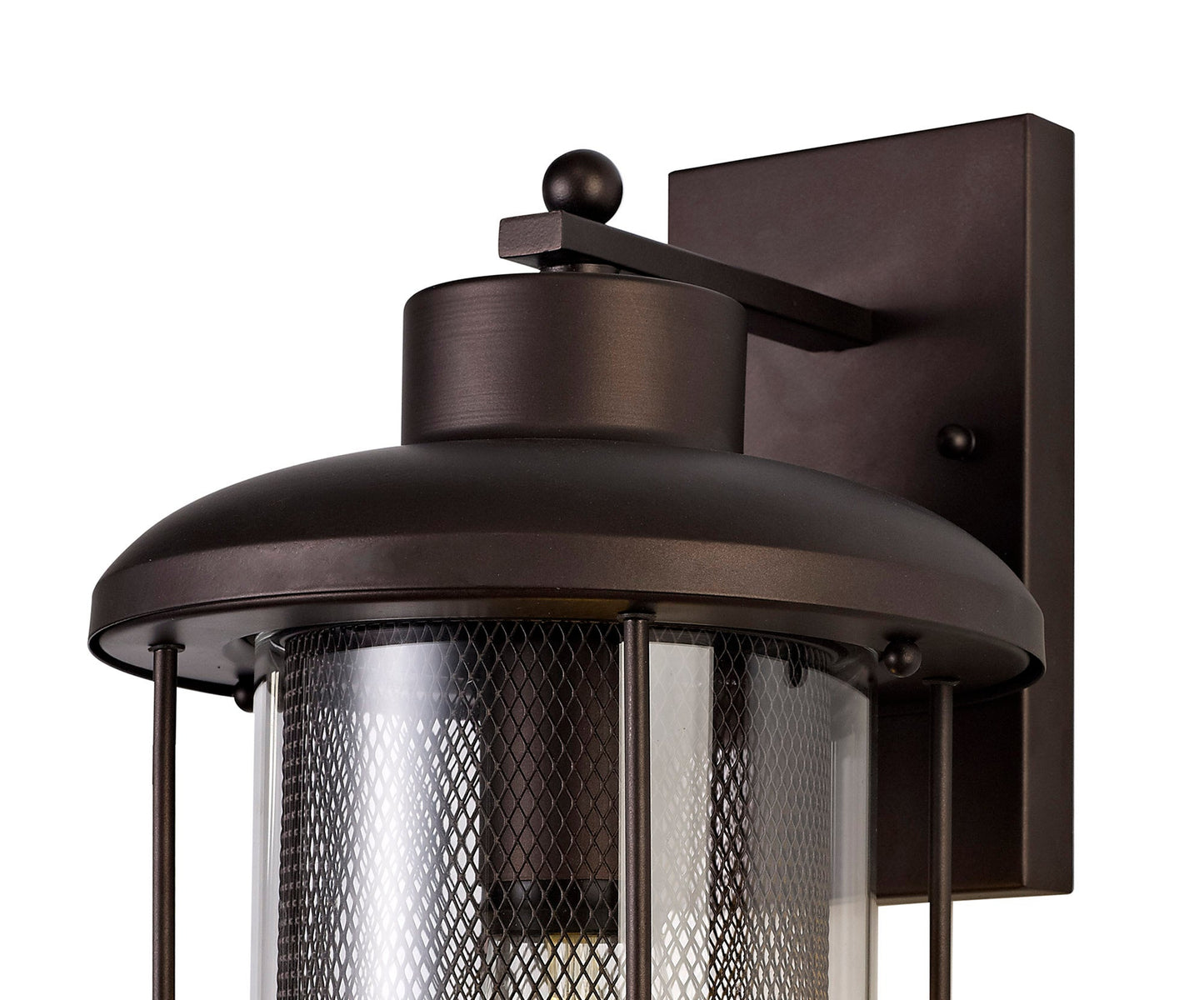 Harrop Extra Large Wall Lamp, 1 x E27, Antique Bronze and Clear Glass, IP54, 2yrs Warranty