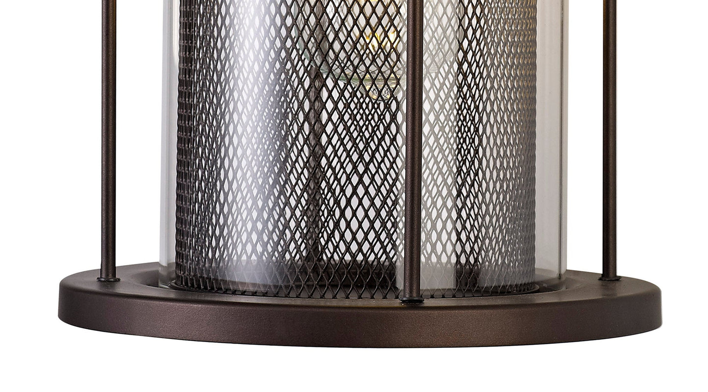 Harrop Extra Large Wall Lamp, 1 x E27, Antique Bronze and Clear Glass, IP54, 2yrs Warranty