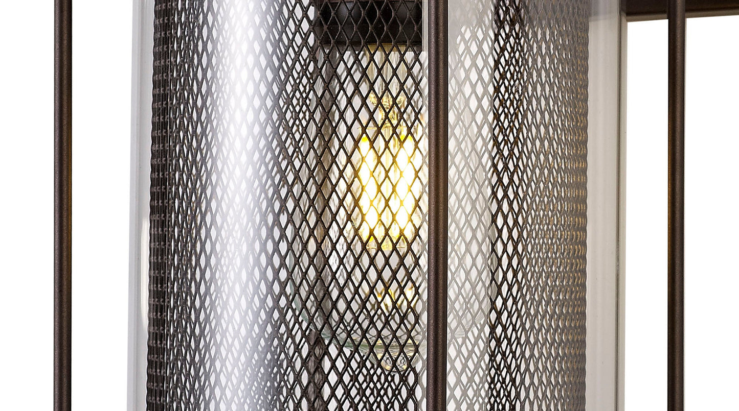 Harrop Extra Large Wall Lamp, 1 x E27, Antique Bronze and Clear Glass, IP54, 2yrs Warranty