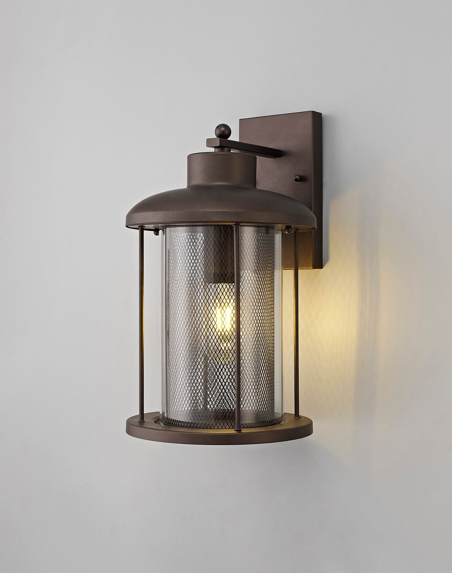 Harrop Extra Large Wall Lamp, 1 x E27, Antique Bronze and Clear Glass, IP54, 2yrs Warranty
