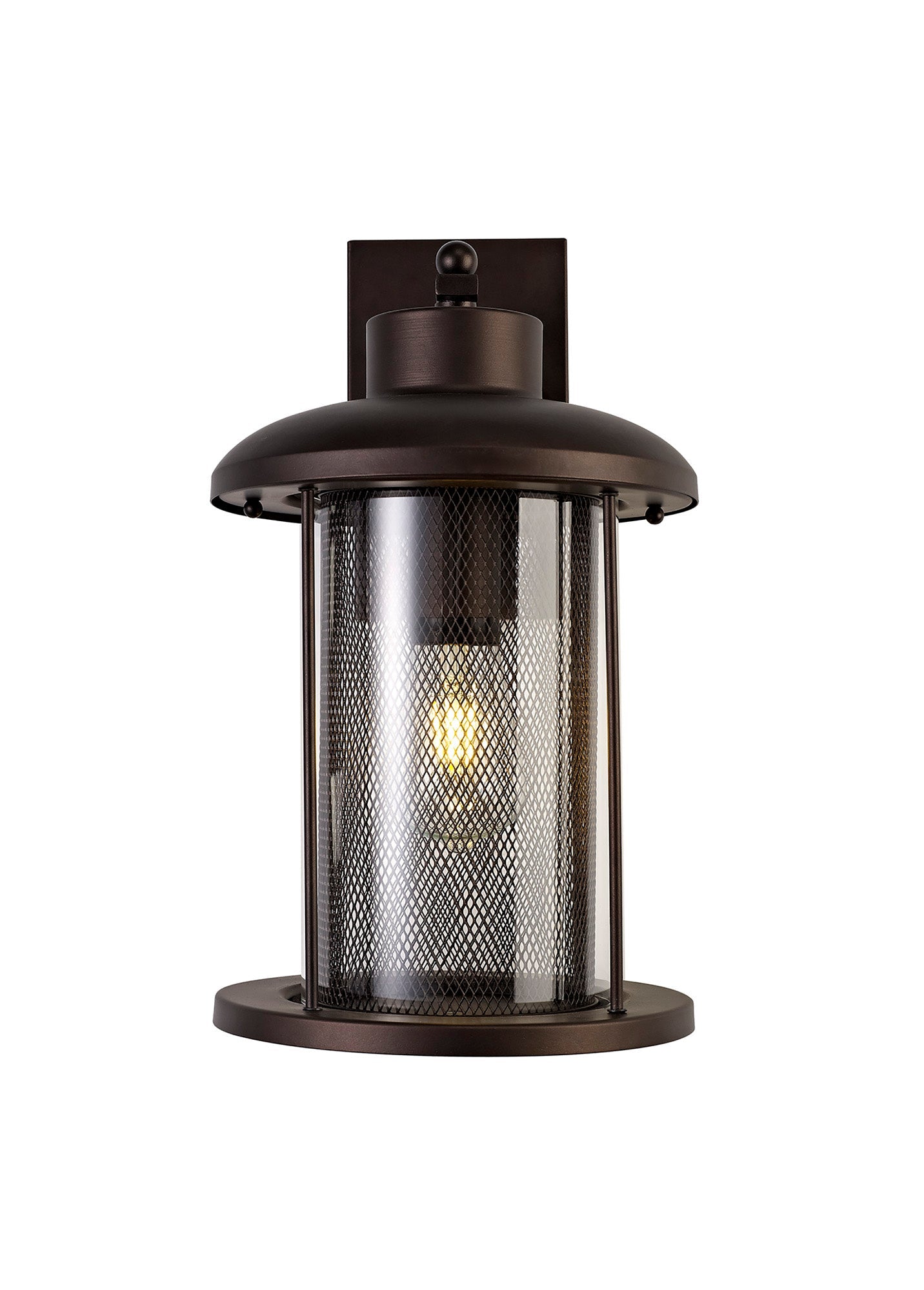 Harrop Extra Large Wall Lamp, 1 x E27, Antique Bronze and Clear Glass, IP54, 2yrs Warranty