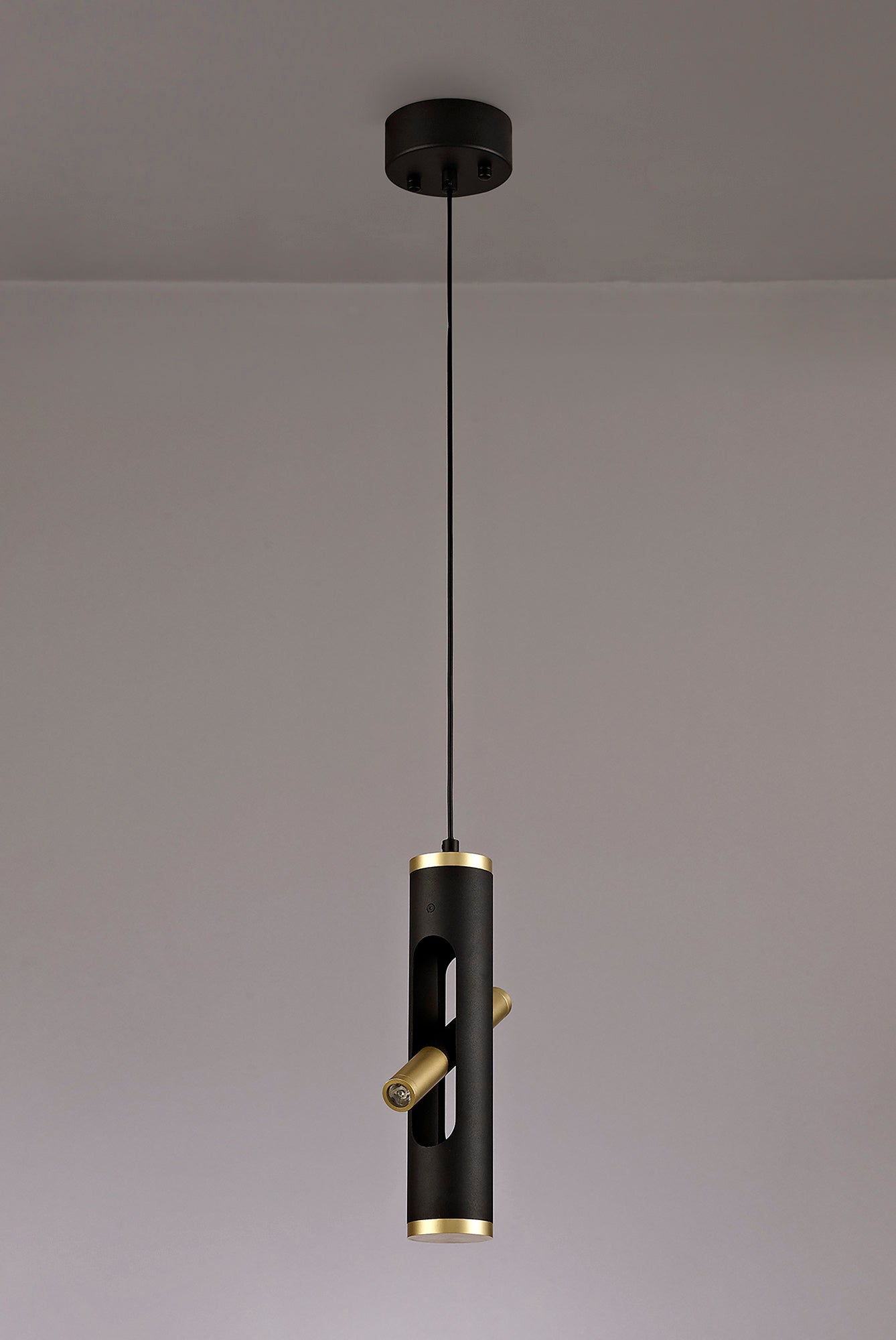 Hatchmere Pendant, 2 x 2W LED, 3000K, 560lm, Sand Black and Gold, 3yrs Warranty