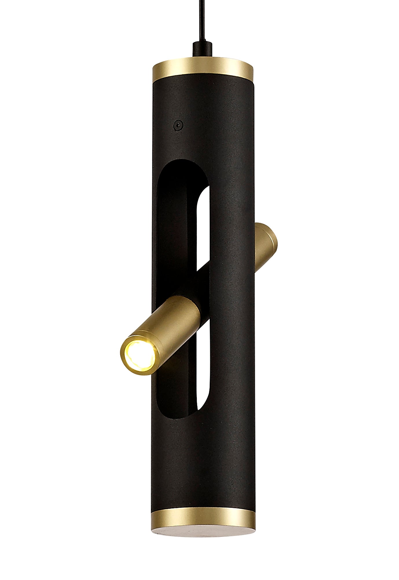 Hatchmere Pendant, 2 x 2W LED, 3000K, 560lm, Sand Black and Gold, 3yrs Warranty