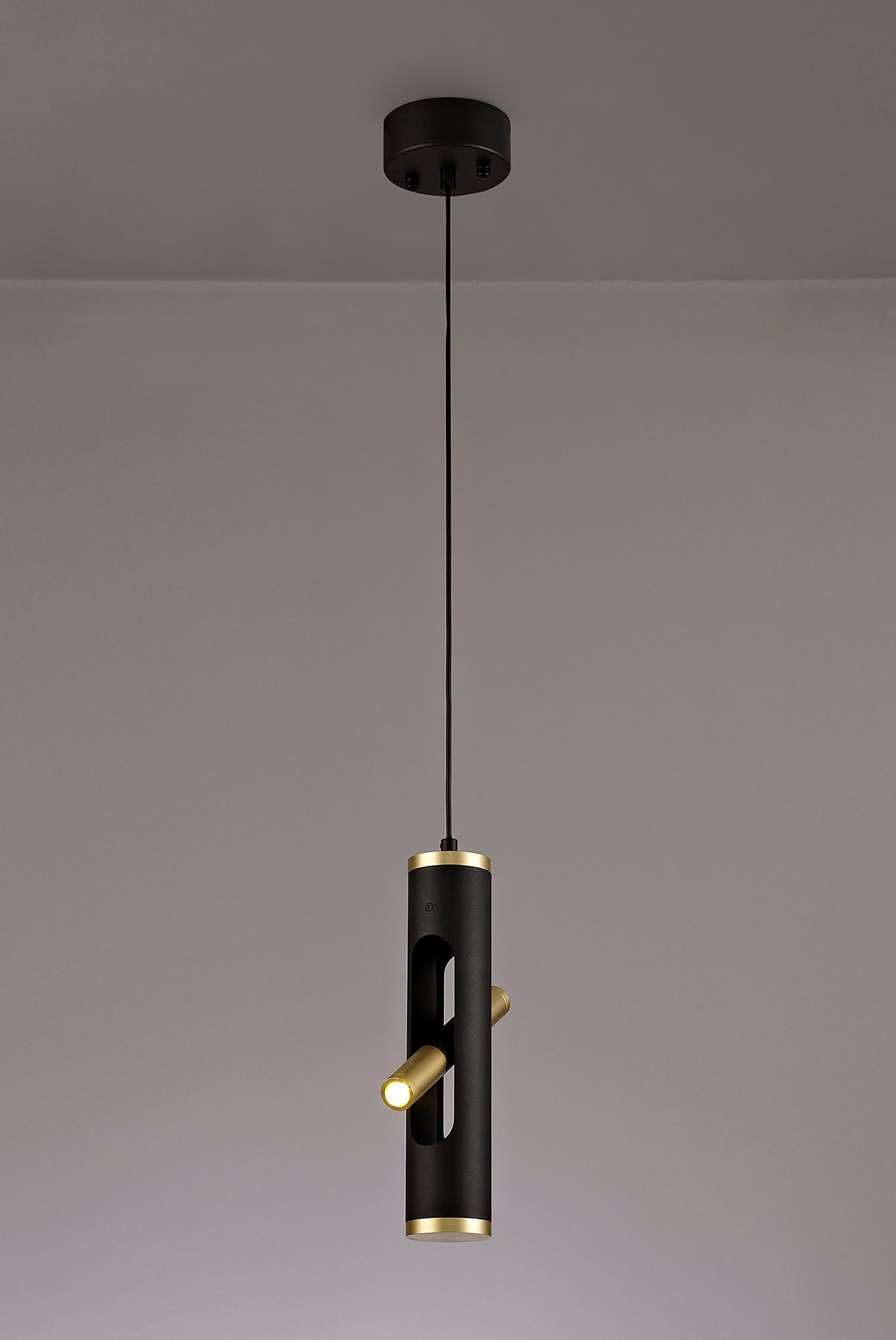 Hatchmere Pendant, 2 x 2W LED, 3000K, 560lm, Sand Black and Gold, 3yrs Warranty