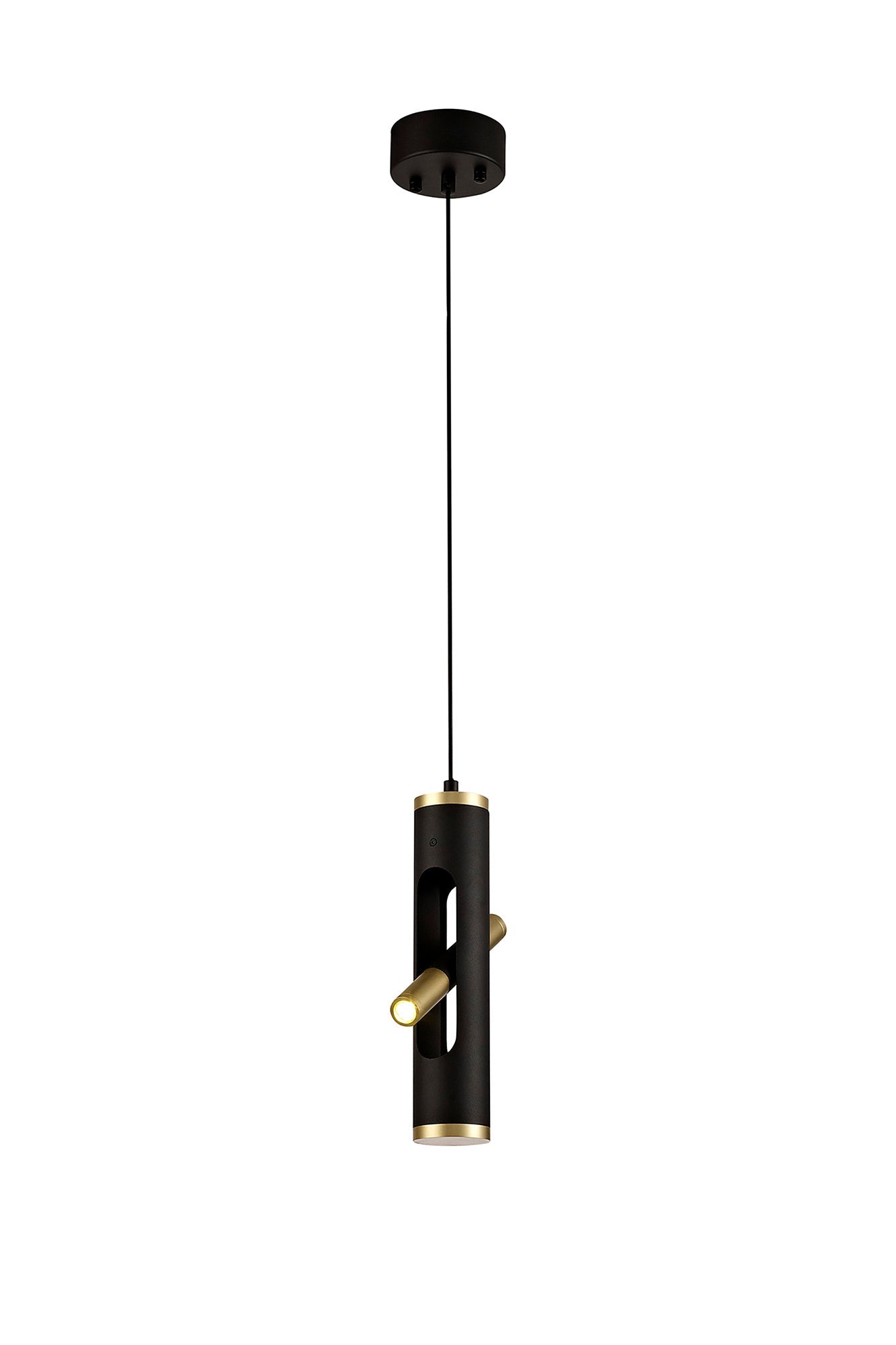 Hatchmere Pendant, 2 x 2W LED, 3000K, 560lm, Sand Black and Gold, 3yrs Warranty