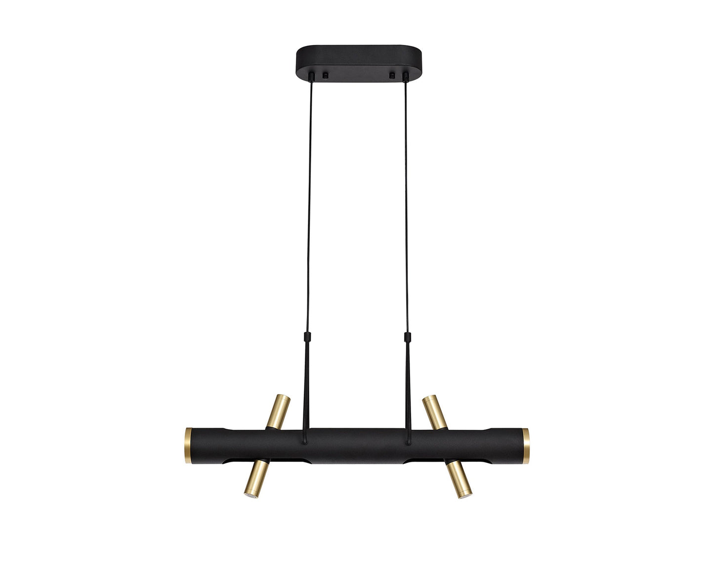 Hatchmere Linear Pendant , 4 x 2W LED, 3000K, 1120lm, Sand Black, Gold, 3yrs Warranty