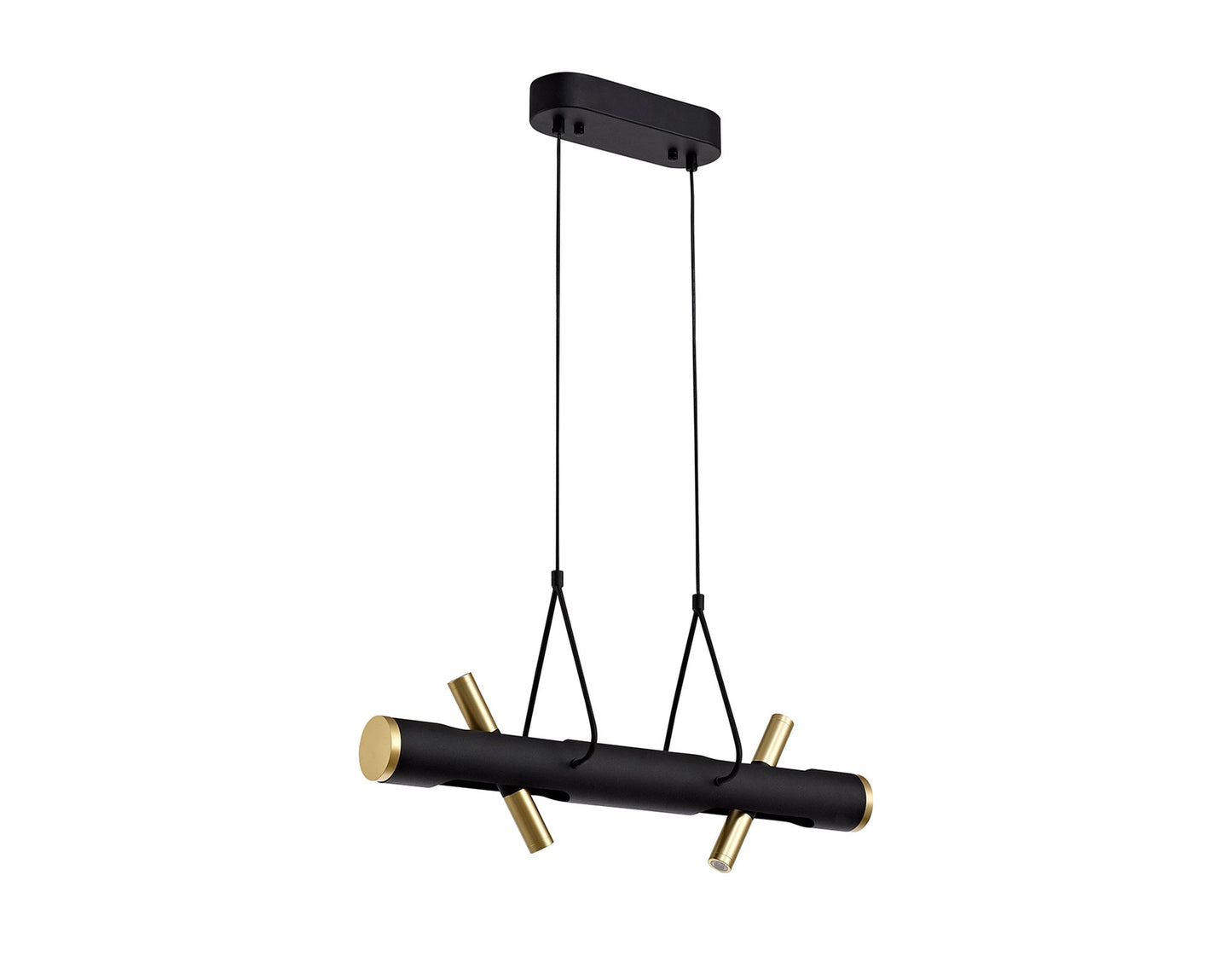 Hatchmere Linear Pendant , 4 x 2W LED, 3000K, 1120lm, Sand Black, Gold, 3yrs Warranty