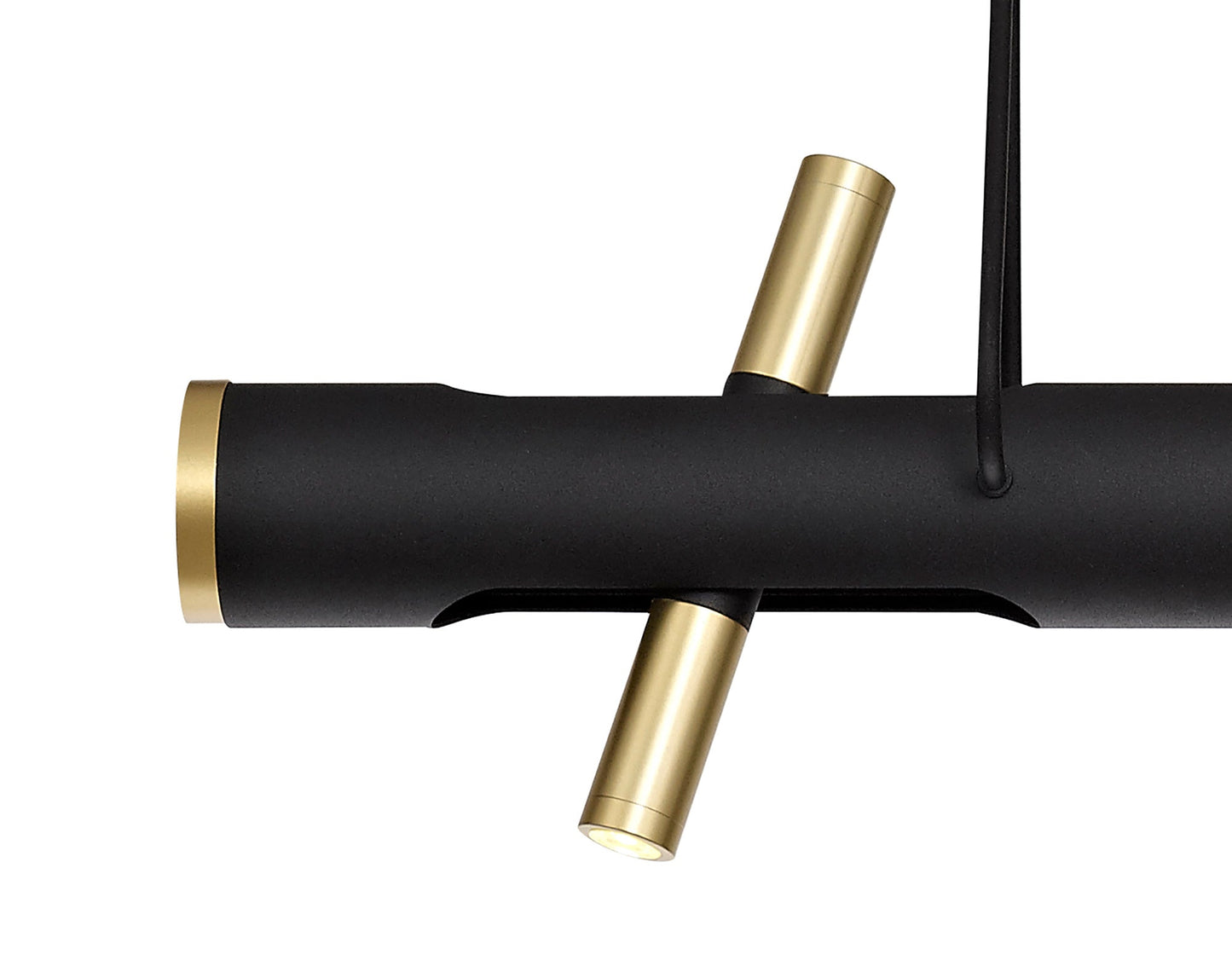 Hatchmere Linear Pendant , 4 x 2W LED, 3000K, 1120lm, Sand Black, Gold, 3yrs Warranty