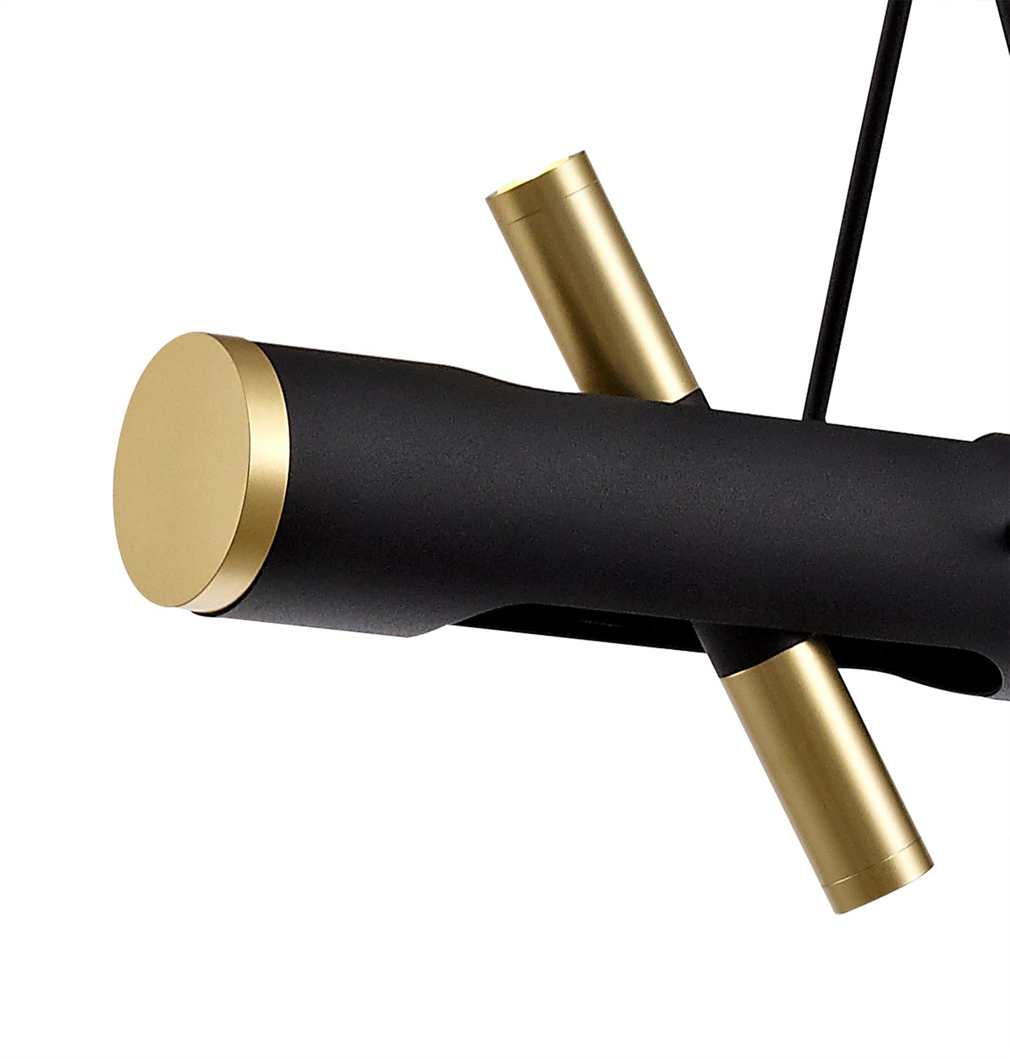 Hatchmere Linear Pendant , 4 x 2W LED, 3000K, 1120lm, Sand Black, Gold, 3yrs Warranty