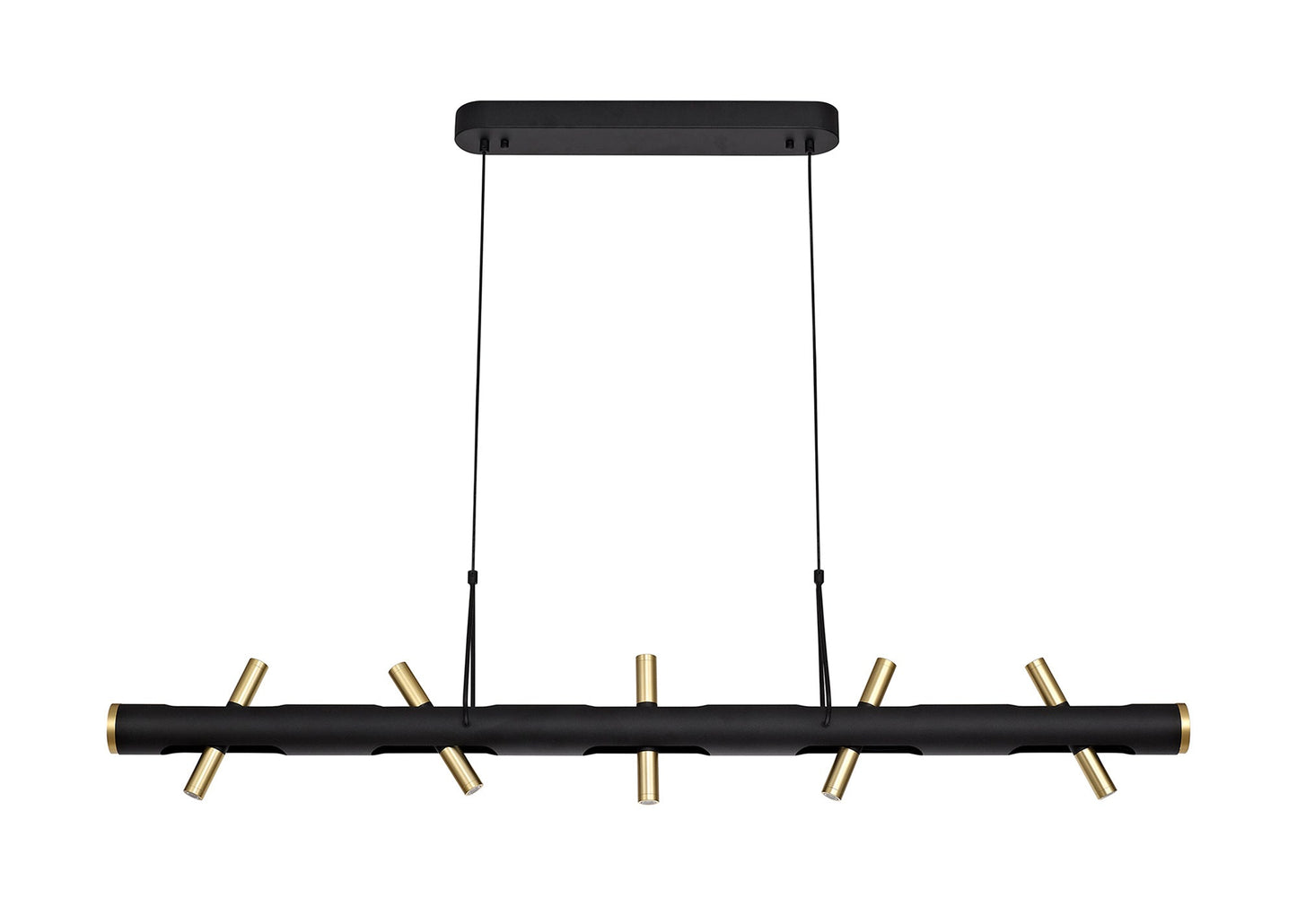 Hatchmere Linear Pendant , 10 x 2W LED, 3000K, 2800lm, Sand Black, Gold, 3yrs Warranty