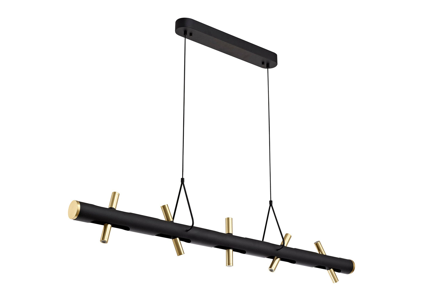 Hatchmere Linear Pendant , 10 x 2W LED, 3000K, 2800lm, Sand Black, Gold, 3yrs Warranty
