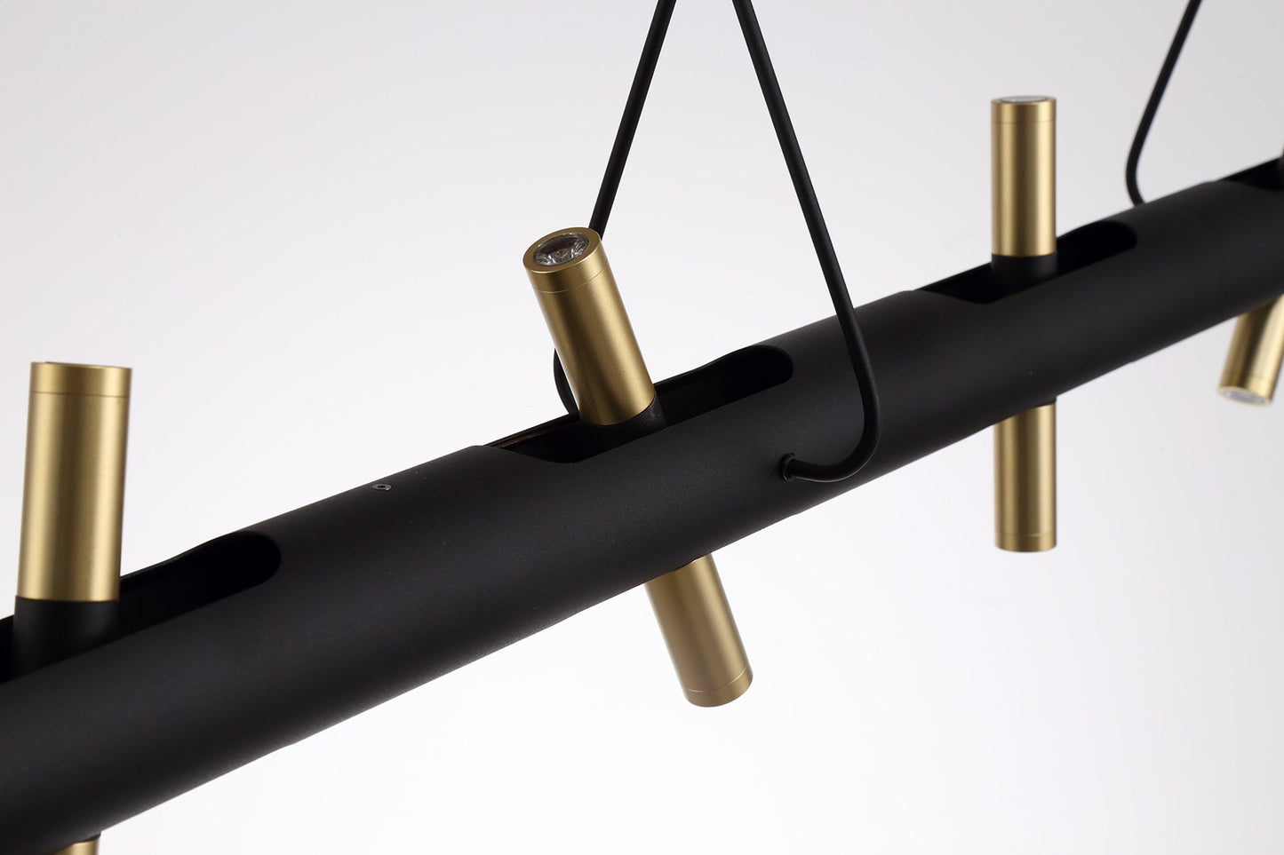 Hatchmere Linear Pendant , 10 x 2W LED, 3000K, 2800lm, Sand Black, Gold, 3yrs Warranty
