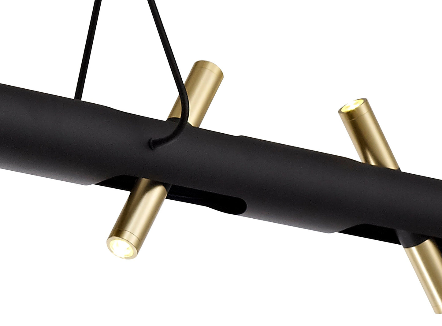 Hatchmere Linear Pendant , 10 x 2W LED, 3000K, 2800lm, Sand Black, Gold, 3yrs Warranty