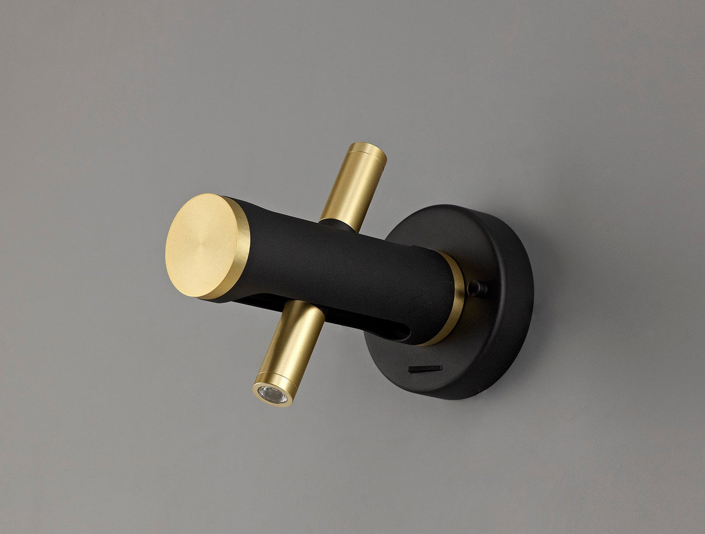 Hatchmere Switched Wall Light, 2 x 2W LED, 3000K, 560lm, Sand Black and Gold, 3yrs Warranty