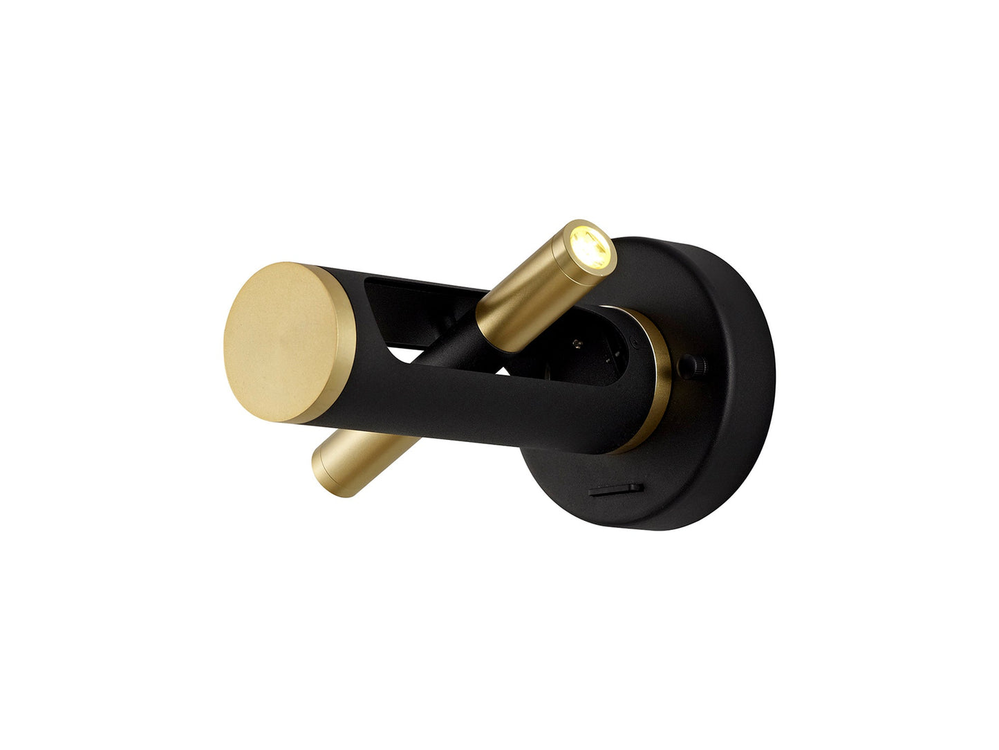 Hatchmere Switched Wall Light, 2 x 2W LED, 3000K, 560lm, Sand Black and Gold, 3yrs Warranty