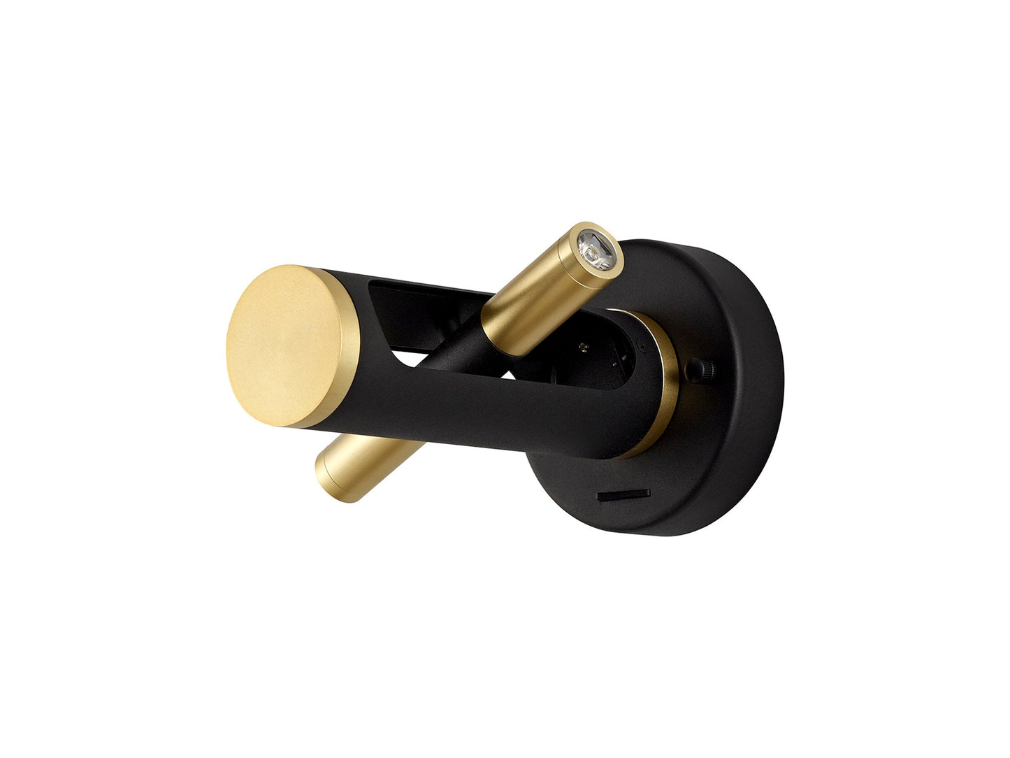 Hatchmere Switched Wall Light, 2 x 2W LED, 3000K, 560lm, Sand Black and Gold, 3yrs Warranty