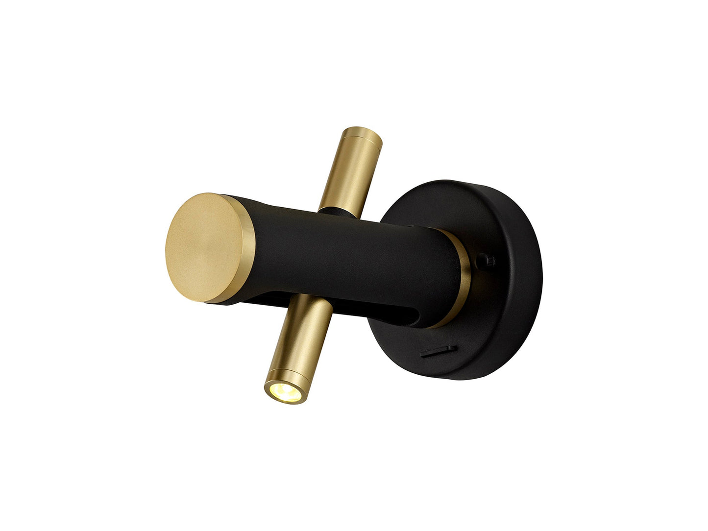 Hatchmere Switched Wall Light, 2 x 2W LED, 3000K, 560lm, Sand Black and Gold, 3yrs Warranty