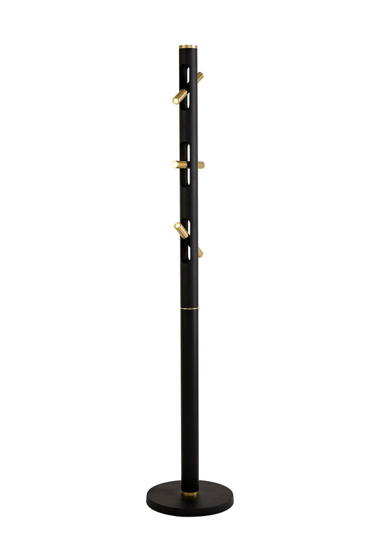 Hatchmere Floor Lamp, 6 x 2W LED, 3000K, 1680lm, Sand Black and Gold, 3yrs Warranty
