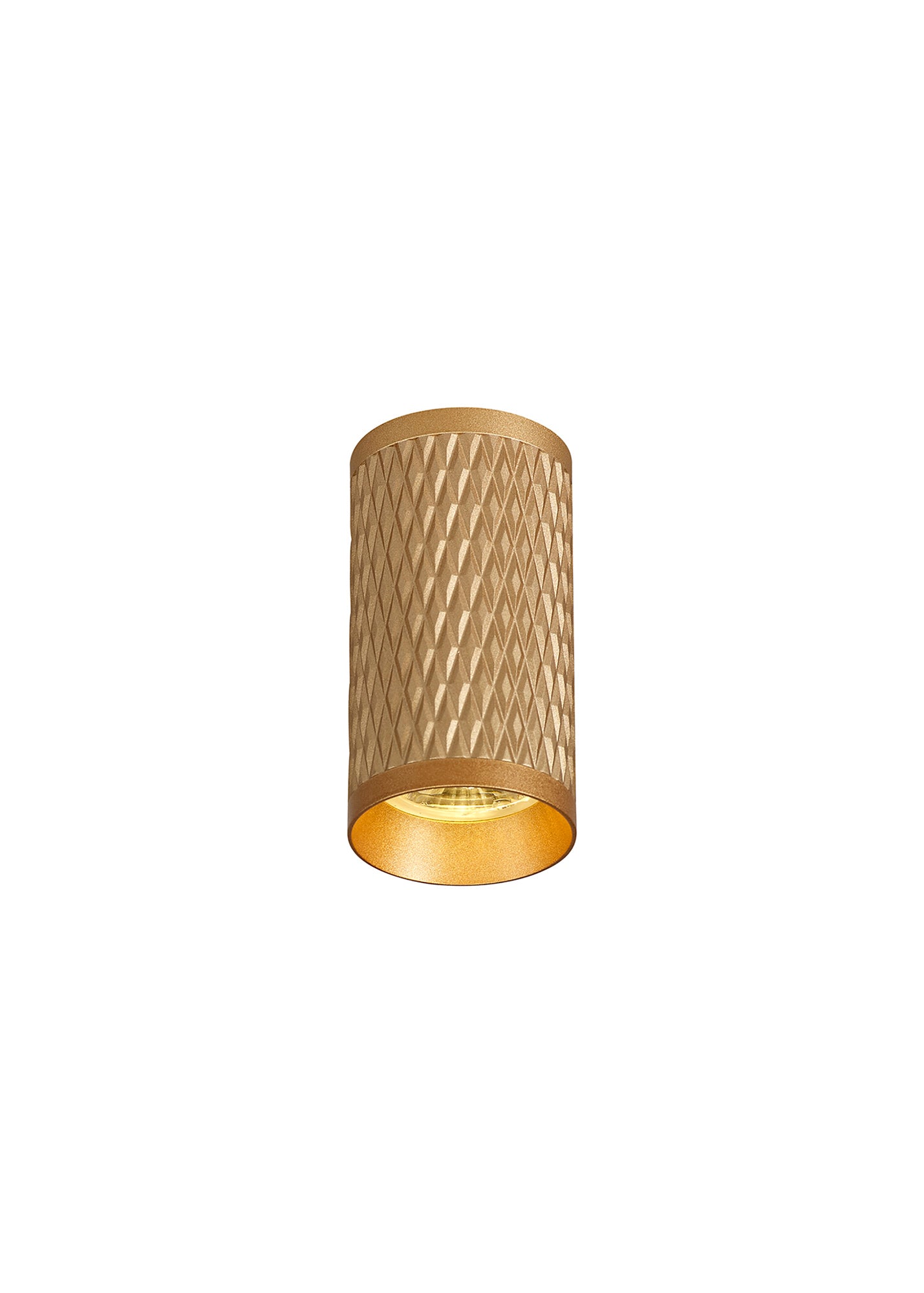 Heyes 1 Light 11cm Surface Mounted Ceiling GU10, Champagne Gold and Acrylic Ring