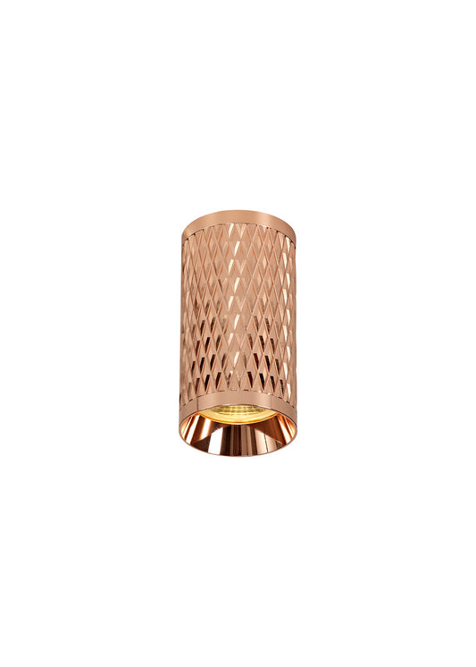 Heyes 11cm Surface Mounted Ceiling Light, 1 x GU10, Rose Gold