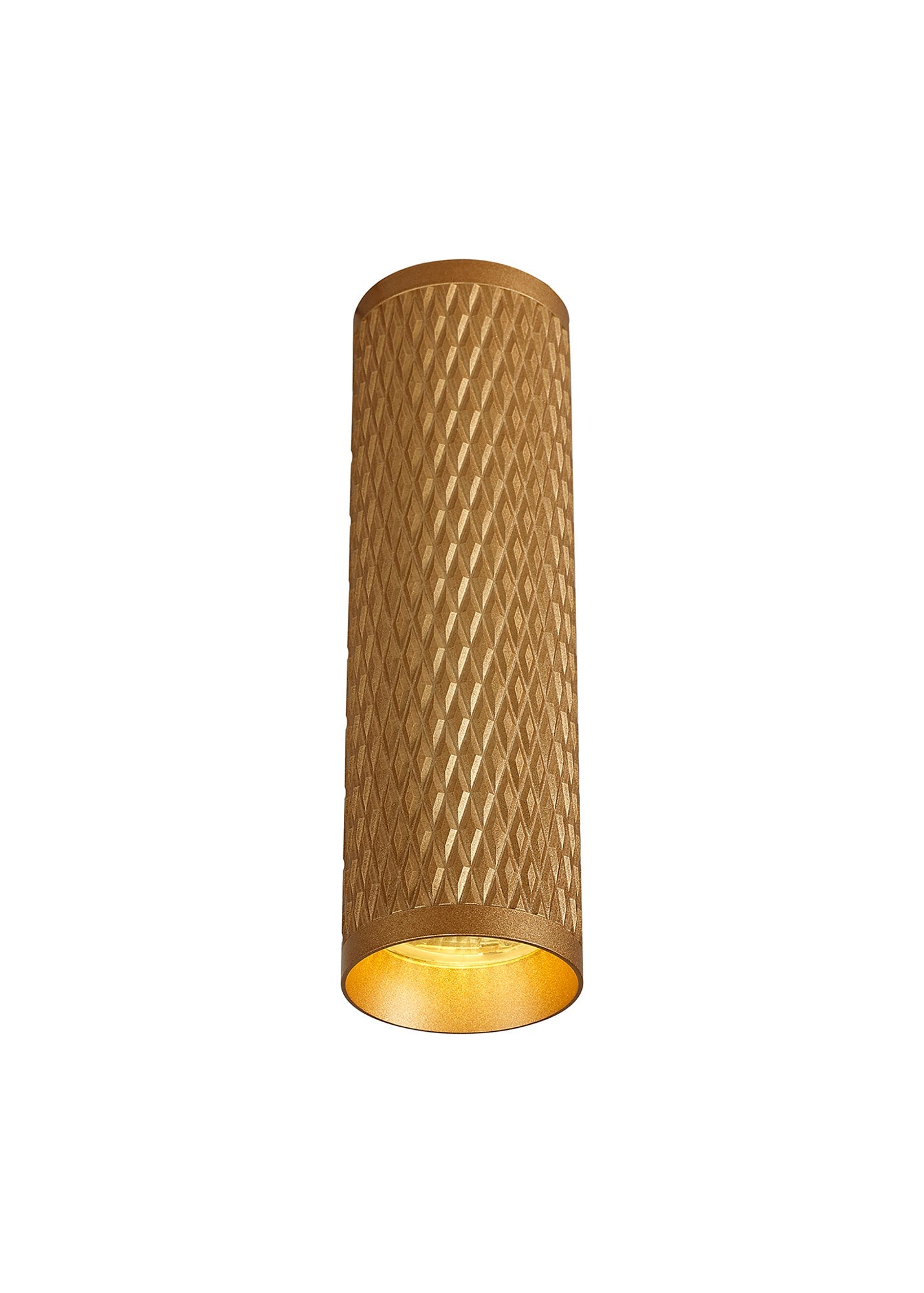 Heyes 1 Light 20cm Surface Mounted Ceiling GU10, Champagne Gold and Acrylic Ring