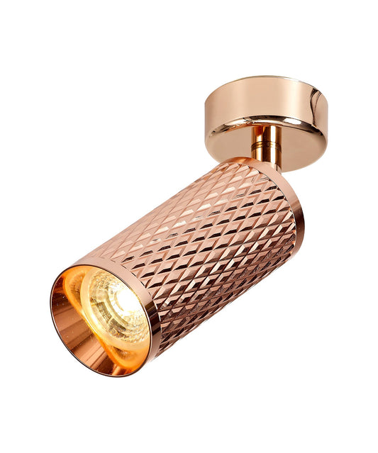 Heyes Surface Mounted Spot Light, 1 x GU10, Rose Gold