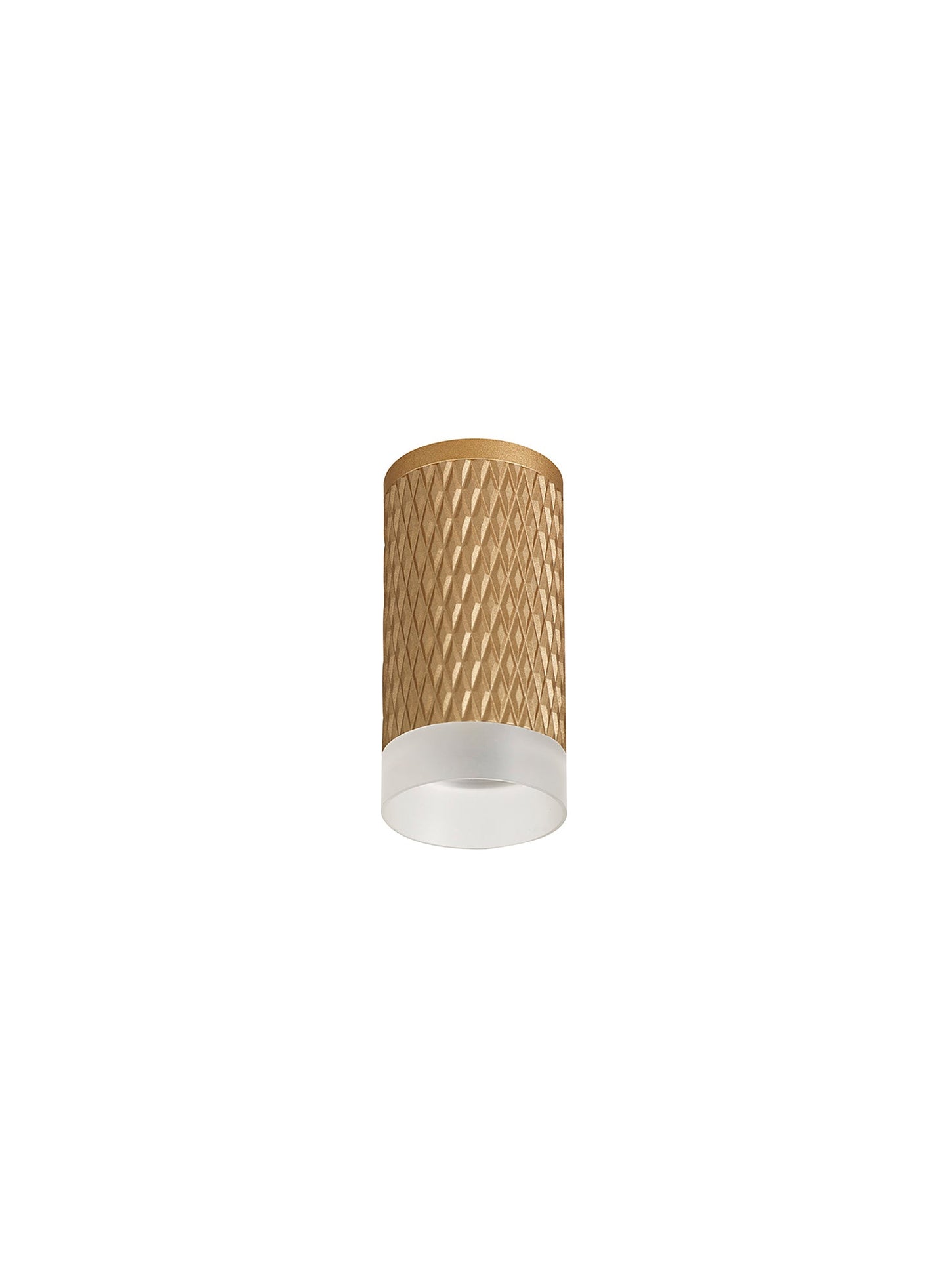 Heyes 1 Light 11cm Surface Mounted Ceiling GU10, Champagne Gold and Acrylic Ring