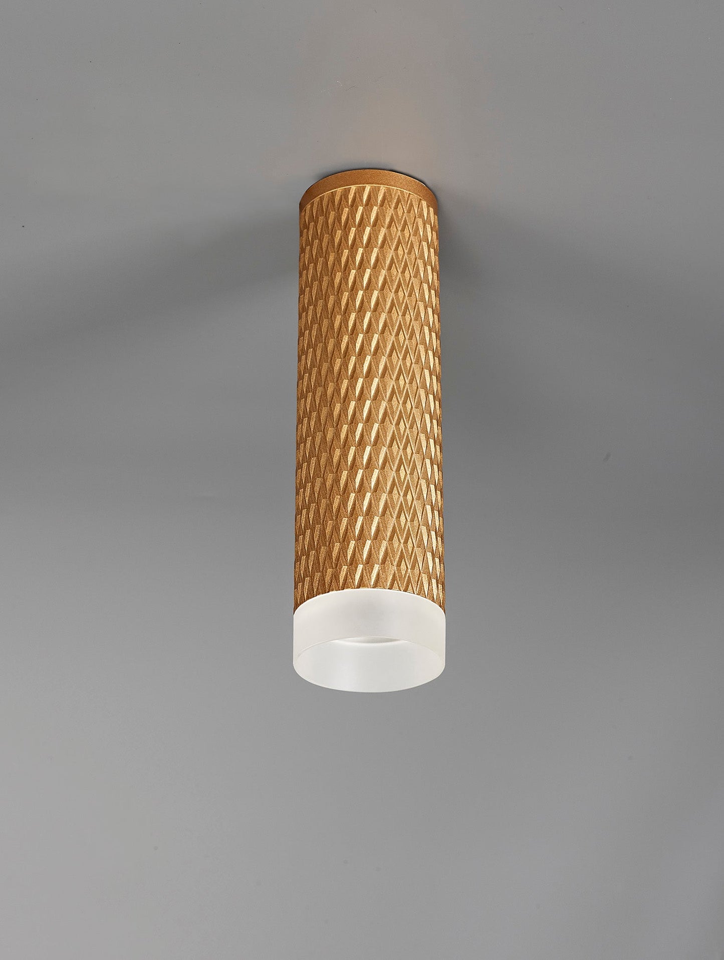 Heyes 1 Light 20cm Surface Mounted Ceiling GU10, Champagne Gold and Acrylic Ring