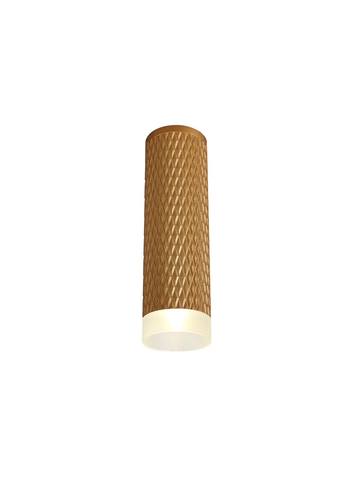 Heyes 1 Light 20cm Surface Mounted Ceiling GU10, Champagne Gold and Acrylic Ring