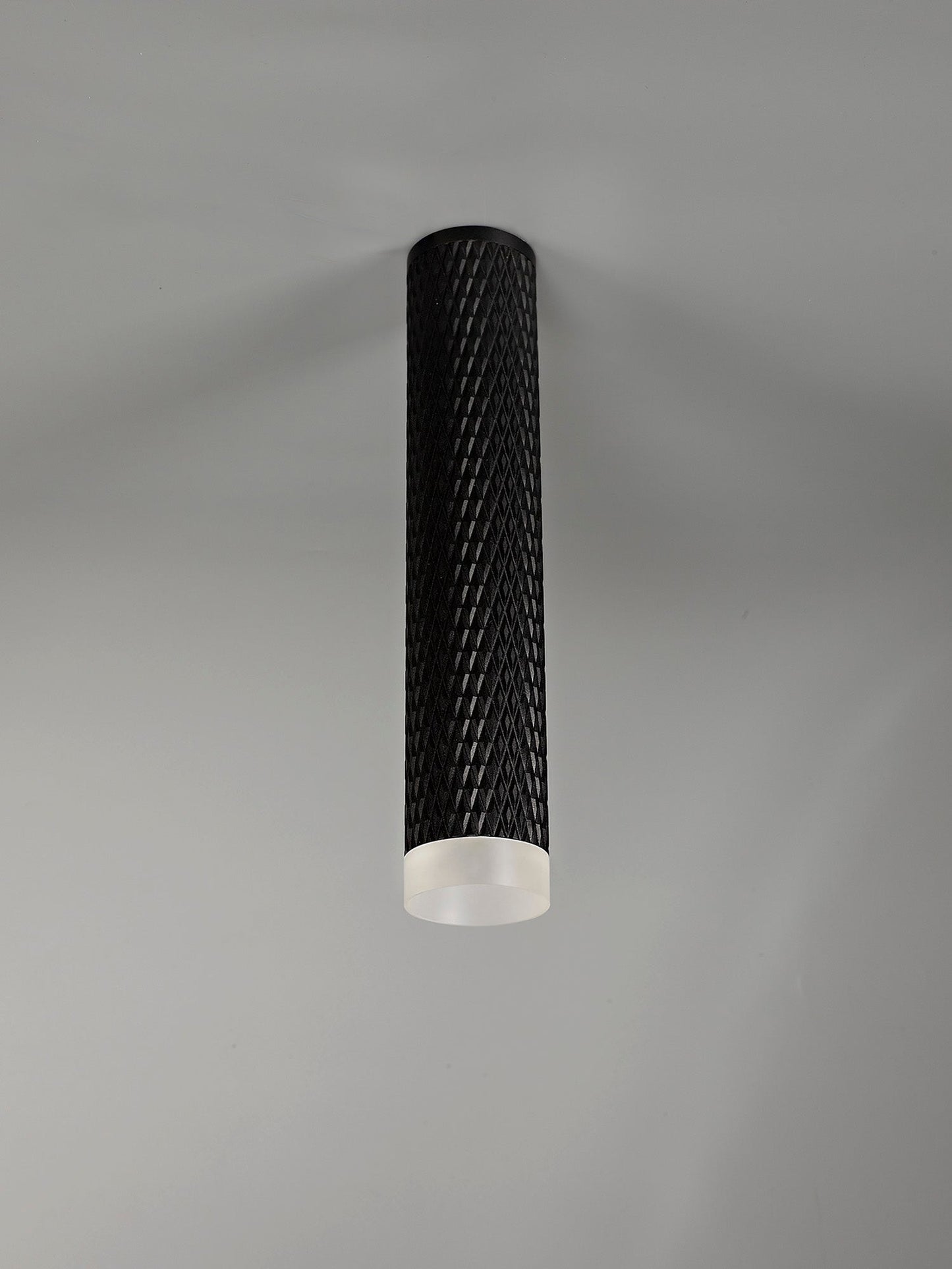 Heyes 1 Light 30cm Surface Mounted Ceiling GU10, Sand Black and Acrylic Ring