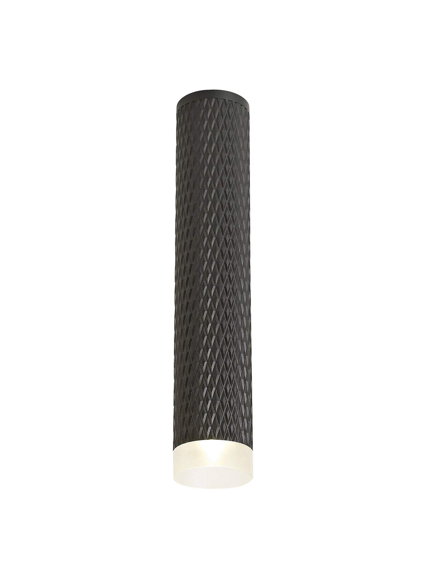 Heyes 1 Light 30cm Surface Mounted Ceiling GU10, Sand Black and Acrylic Ring