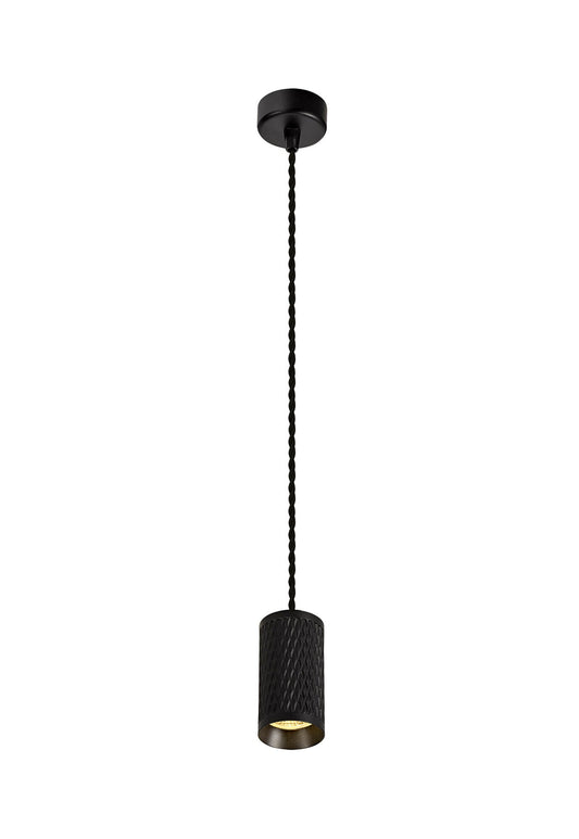 Heyes 1 Light 11cm Pendant Light GU10, Sand Black
