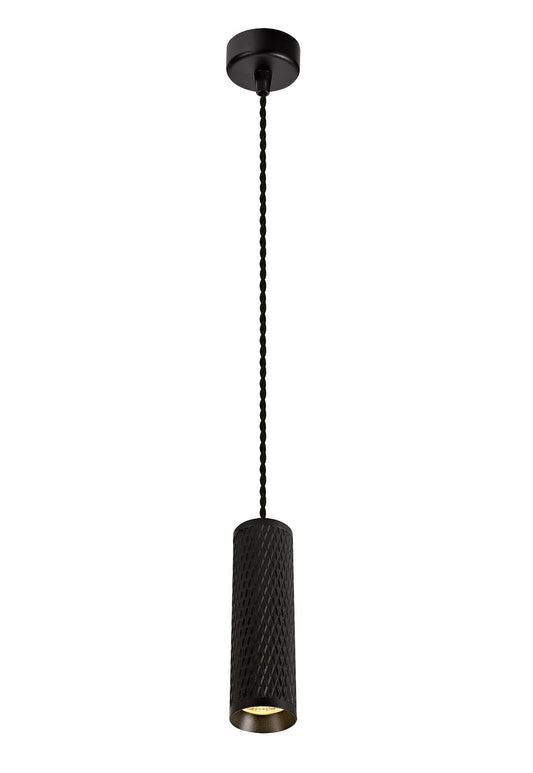 Heyes 1 Light 20cm Pendant Light GU10, Sand Black